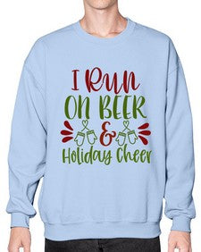 i run on beer holiday cheer 1160# - beer- Sweatshirt - Crew
