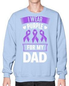 i wear purple for dad 170# - alzheimers- Sweatshirt - Crew