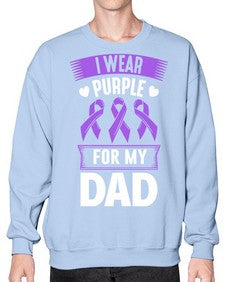 i wear purple for my 186# - alzheimers- Sweatshirt - Crew