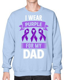 i wear purple for my 187# - alzheimers- Sweatshirt - Crew