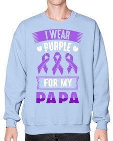 i wear purple for papa 174# - alzheimers- Sweatshirt - Crew