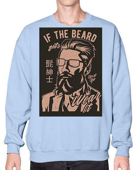 if the beard fits wear it cs 151# - bears - animals- Sweatshirt - Crew