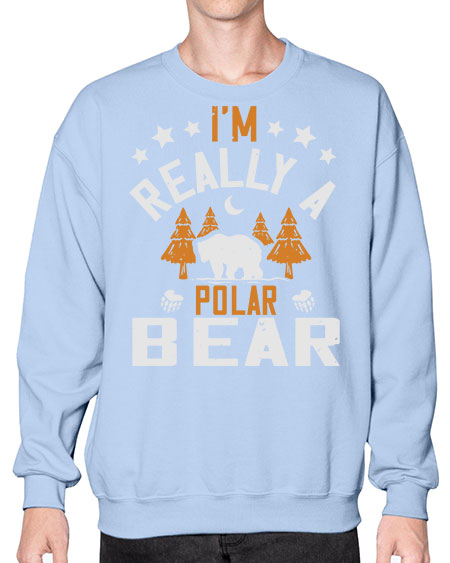im really a polar bear 147# - bears - animals- Sweatshirt - Crew