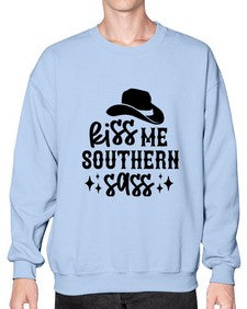 kiss me southern sass 711# - western- Sweatshirt - Crew