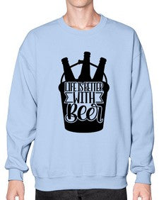 life is better with beer 1312# - beer- Sweatshirt - Crew