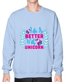 life is better with unicorn 252# - unicorn- Sweatshirt - Crew