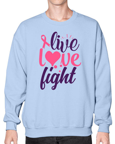 live love fight Style 8# - breast cancer- Sweatshirt - Crew