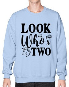 look whos two 267# - unicorn- Sweatshirt - Crew