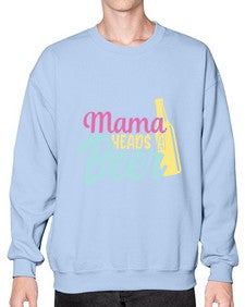 mama heads a beer 324# - beer- Sweatshirt - Crew