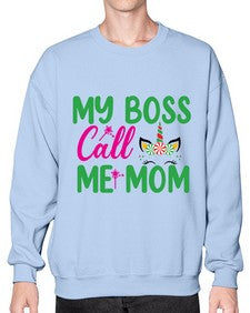 my boss call me mom 311# - unicorn- Sweatshirt - Crew