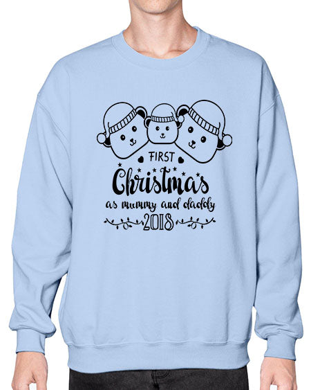 my first christmas bear family black 193# - bears - animals- Sweatshirt - Crew