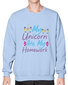 my unicorn ate my homework 318# - unicorn- Sweatshirt - Crew