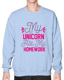 my unicorn ate my homework 324# - unicorn- Sweatshirt - Crew