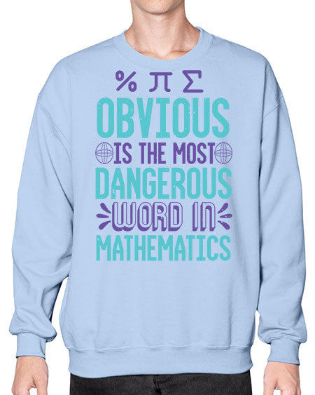 obvious is the most dangergou word in math 37# - pi- Sweatshirt - Crew