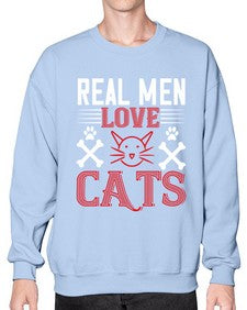real man love cats Style 113# - cats- Sweatshirt - Crew