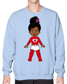 super kids girl 5# - black girls or women- Sweatshirt - Crew