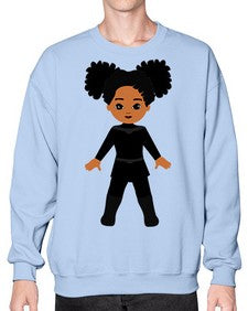 super kids girl 8# - black girls or women- Sweatshirt - Crew