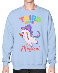 third Grade is Magical Unicorn 962# - third grade- Sweatshirt - Crew