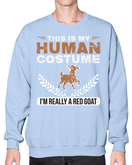 this is my human costume im really a red goat Style 1# - goat- Sweatshirt - Crew