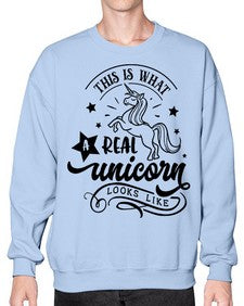 this is what a real unicorn black 436# - unicorn- Sweatshirt - Crew