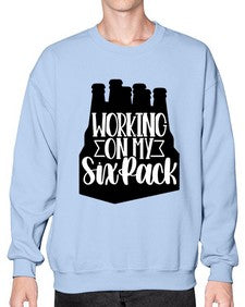 working on my six pack 1789# - beer- Sweatshirt - Crew