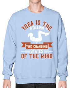 yoga is the stilling of the changing states of the mind  628# - yoga- Sweatshirt - Crew