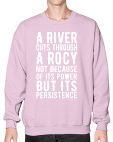 A river cuts through a roky 4# - motorcycle- Sweatshirt - Crew