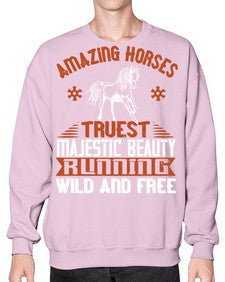 Amazing horses Truest Majestic Beauty Running wild and free Style 23# - horse- Sweatshirt - Crew