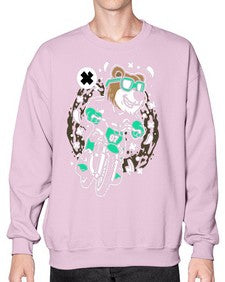 Bear motocross rider 15# - cartoon animals- Sweatshirt - Crew