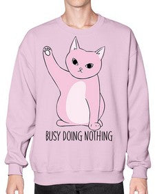 Busy Doing Nothing - cats- Sweatshirt - Crew