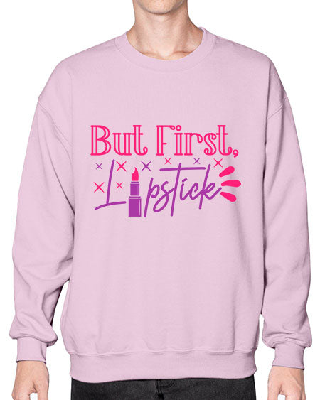 But First Lipstick Style 244# -makeup Sweatshirt - Crew
