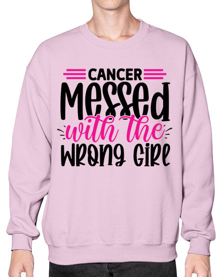 Cancer Messed with the Wrong Girl 29# - breast cancer- Sweatshirt - Crew