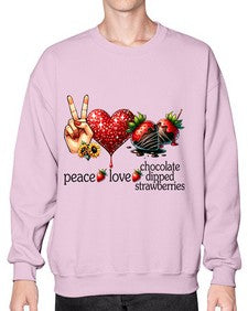 Chocolate Dipped Strawberries 727# - strawberry- Sweatshirt - Crew