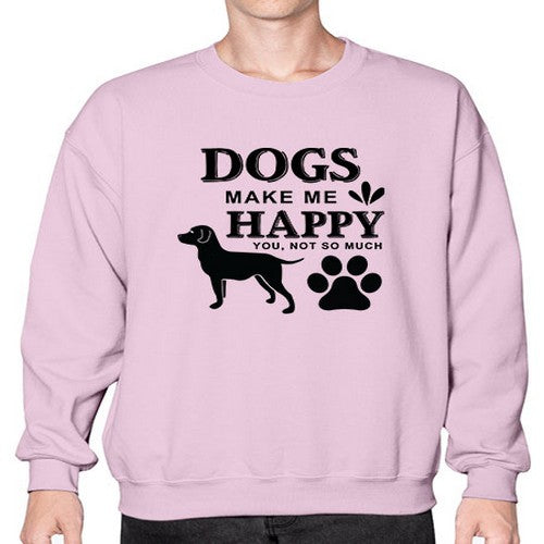 Dogs Make Me Happy Style 44# - dogs- Sweatshirt - Crew
