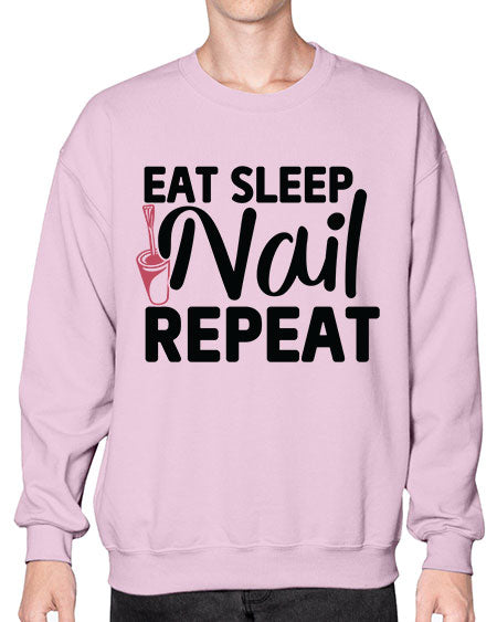 Eat Sleep Nail Repeat 736# - nail tech- Sweatshirt - Crew
