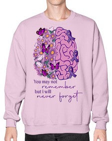 Floral Brain I Will Never Forget 146# - alzheimers- Sweatshirt - Crew