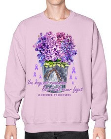 Flower Remember AlzheimerS Awareness 148# - alzheimers- Sweatshirt - Crew