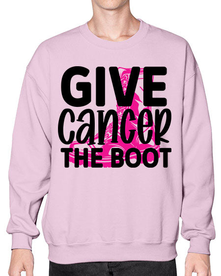Give Cancer the Boot 25# - breast cancer- Sweatshirt - Crew