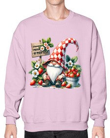 Gnome Strawberry Patch 999# - strawberry- Sweatshirt - Crew