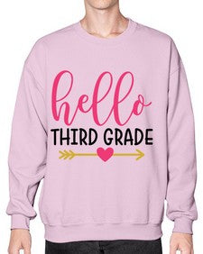 Hello Third Grade 350# - third grade- Sweatshirt - Crew