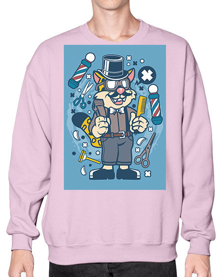 Hipster Barber Leopard835# - barber- Sweatshirt - Crew