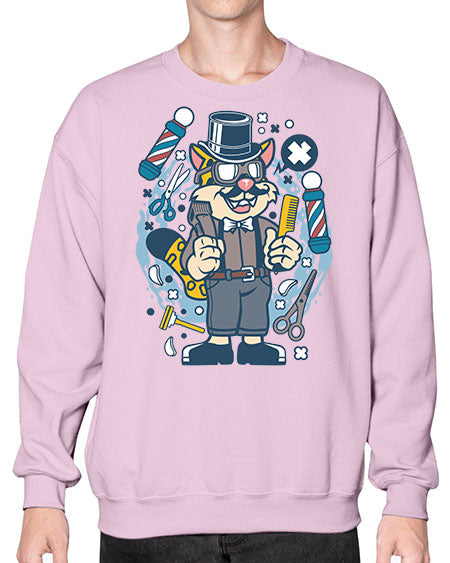 Hipster Barber Leopard836# - barber- Sweatshirt - Crew
