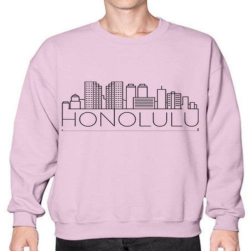 Honolulu Minimal Skyline 903# - cities- Sweatshirt - Crew