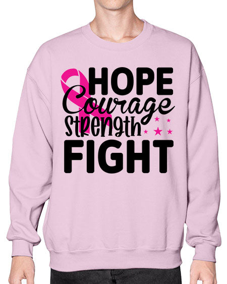 Hope Courage Strength Fight 21# - breast cancer- Sweatshirt - Crew