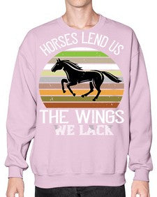 Horses lend us the wings we lack Style 43# - horse- Sweatshirt - Crew
