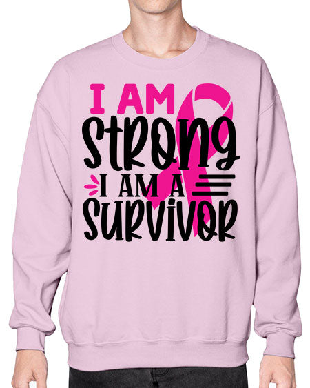 I Am Strong I Am a Survivor 19# - breast cancer- Sweatshirt - Crew