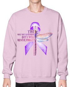 I Will Never Forge Alzheimer Awareness 179# - alzheimers- Sweatshirt - Crew