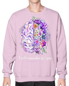 I Will Remember For You Brain Alzheimers Awareness 183# - alzheimers- Sweatshirt - Crew