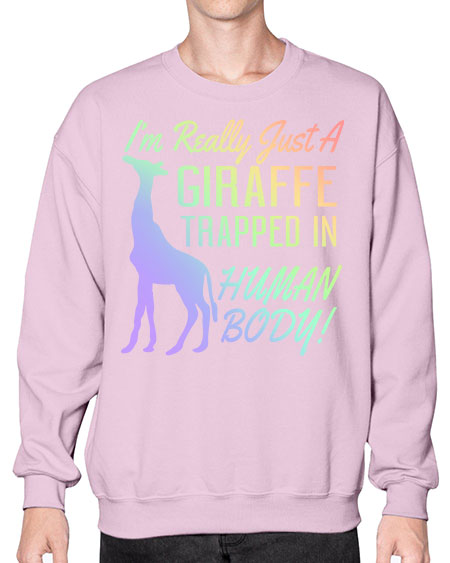 Im really just a giraffee trapped in human body - giraffee- Sweatshirt - Crew