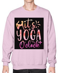 It s yoga O clock  345# - yoga- Sweatshirt - Crew